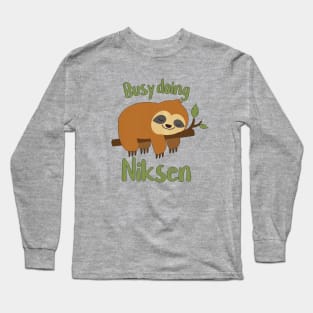 CUTE SLOTH - Busy doing Niksen Long Sleeve T-Shirt